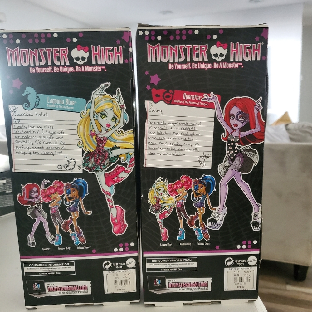 G1 NIB Monster High Dance Class Lagoona Blue & OPERETTA  Mattel BOTH DOLLS - Picture 2 of 5